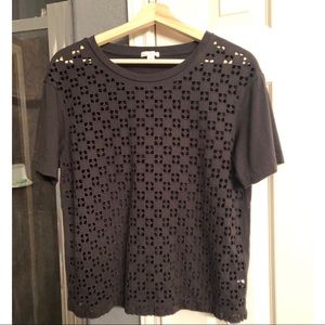 Gap blouse with holes/ dark grey